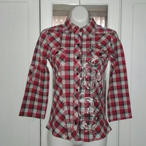 Plaid Button Down Top